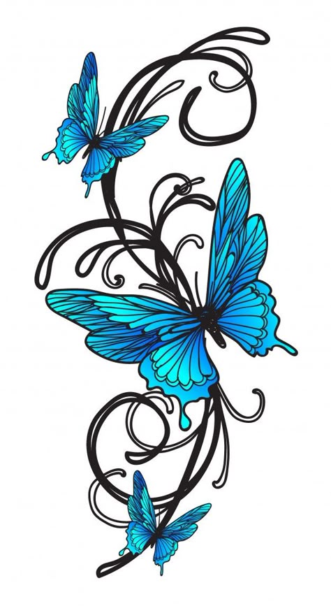 Butterfly Vine Tattoo