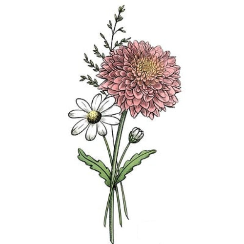 សាក់ផ្កា Chrysanthemum
