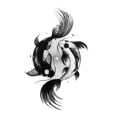 Yin Yang Koi សាក់រូបត្រី