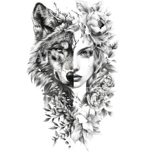 Lady Wolf Tattoo